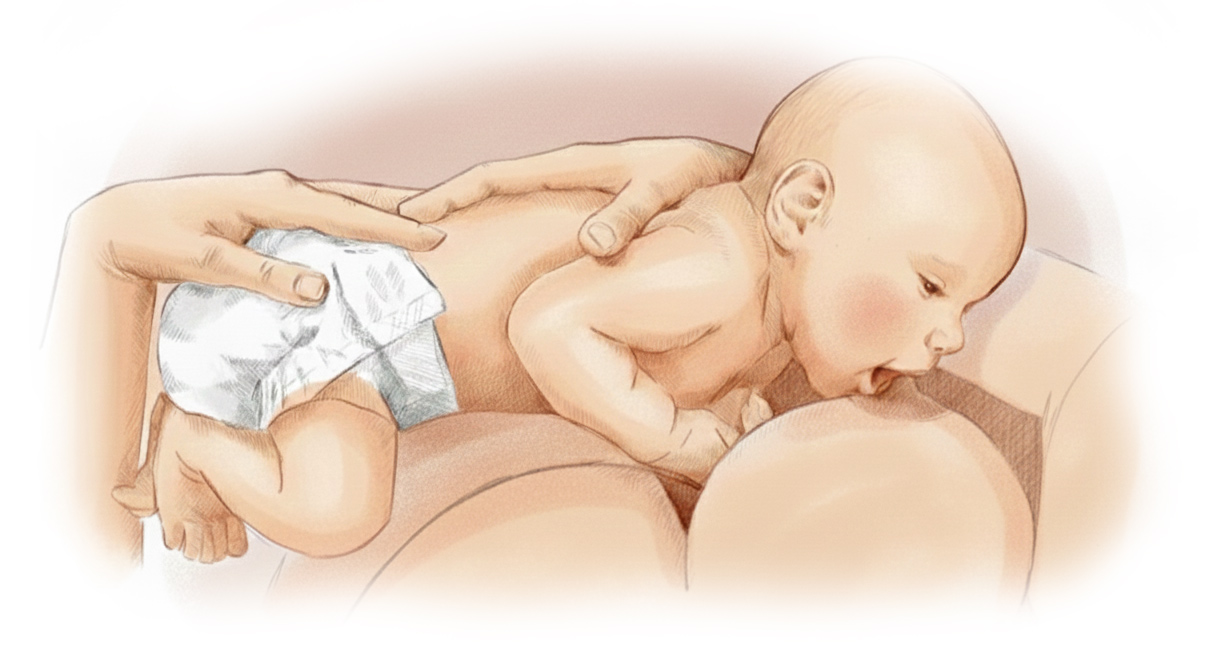 Liten bebis som ammar